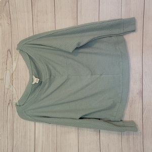 3/$30 -NWOT Caslon wide neck long sleeve lt blue top - Size Sm